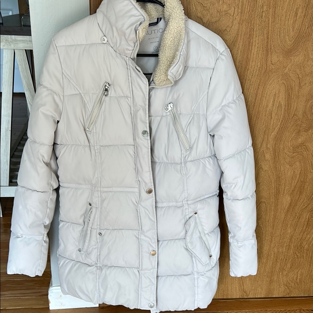 Nautica Cream Quilted Puffer Jacket